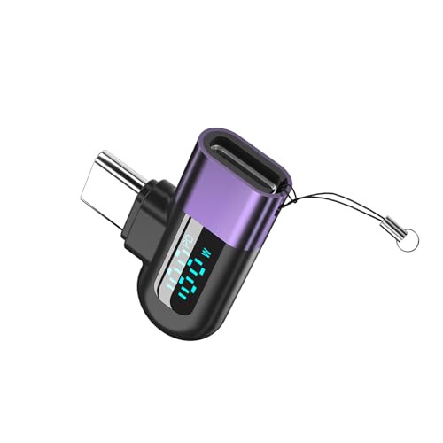 HOOLRZI Schnelle 120-W-USB-C-Anschlüsse, leistungsstarker USB-C-Adapter mit LED-Bildschirm, unterstützt 480 Mbps Datenübertragungsadapter von HOOLRZI