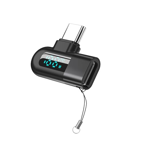 HOOLRZI Schnelle 120-W-USB-C-Anschlüsse, leistungsstarker USB-C-Adapter mit LED-Bildschirm, unterstützt 480 Mbps Datenübertragungsadapter von HOOLRZI