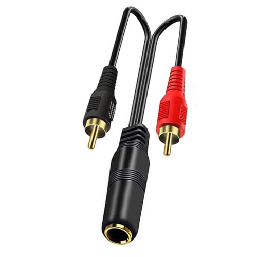 HOOLRZI Splitterkabel 6,35 mm Buchse auf 2 Cinch-Stecker, 1/4 Zoll auf 2 RCA rechts/L Y-Splitter für Heimkino-Verstärker HOOLRZI Splitterkabel 6,35 mm Buchse auf 2 Cinch-Stecker, 1/4 Zoll auf 2 RCA rechts/L Y-Splitter für Heimkino-Verstärker von HOOLRZI