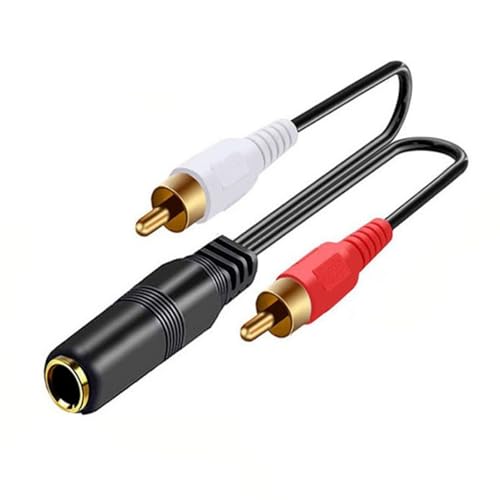 HOOLRZI Splitterkabel 6,35 mm Buchse auf 2 Cinch-Stecker, 1/4 Zoll auf 2 RCA rechts/L Y-Splitter für Heimkino-Verstärker HOOLRZI Splitterkabel 6,35 mm Buchse auf 2 Cinch-Stecker, 1/4 Zoll auf 2 RCA rechts/L Y-Splitter für Heimkino-Verstärker von HOOLRZI