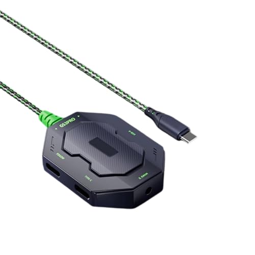 HOOLRZI Typ-C-Audioadapter für Kopfhörer, unterstützt 480 Mbps Datenübertragung mit gerade/abgewinkelten Steckern für Gaming HOOLRZI Typ-C-Audioadapter für Kopfhörer, unterstützt 480 Mbps Datenübertragung mit gerade/abgewinkelten Steckern für Gaming von HOOLRZI