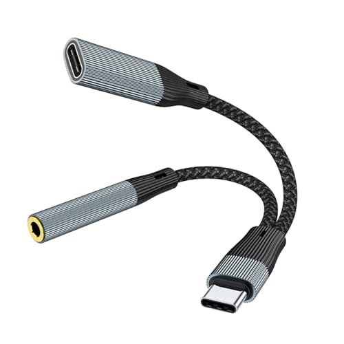 HOOLRZI Typ-C auf 3,5-mm-Kopfhörer-Adapter, Aufladen mit PD60W, schnelles Aufladen, 3,5-mm-Headset-Konverter, 2-in-1 für klare Musik HOOLRZI Typ-C auf 3,5-mm-Kopfhörer-Adapter, Aufladen mit PD60W, schnelles Aufladen, 3,5-mm-Headset-Konverter, 2-in-1 für klare Musik von HOOLRZI