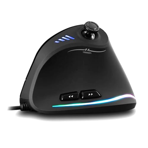 HOOLRZI Vertikaler Gaming-Joystick, kabelgebunden, ergonomisch, programmierbar, 10.000 dpi, für PC-Gamer von HOOLRZI