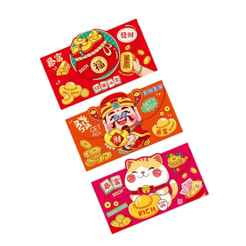 Papierumschläge für chinesische Neujahrsfeiern 2025, Schlangenmotiv, 6 Stück Papierumschläge für chinesische Neujahrsfeiern 2025, Schlangenmotiv, 6 Stück von HOOLRZI