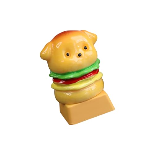 Schöne 3D-Hunde-Burger-Tastenkappe, einfache Installation für mechanische Tastaturen, verbessert die Präzision beim Tippen beim Spielen von HOOLRZI