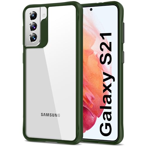 HOOMIL Crystal Clear Hülle für Samsung Galaxy S21 5G, Nie Vergilbung Transparent - Grün von HOOMIL