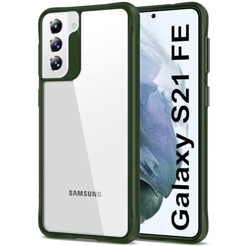 HOOMIL Crystal Clear Hülle für Samsung Galaxy S21 FE 5G, Nie Vergilbung Transparent - Grün von HOOMIL