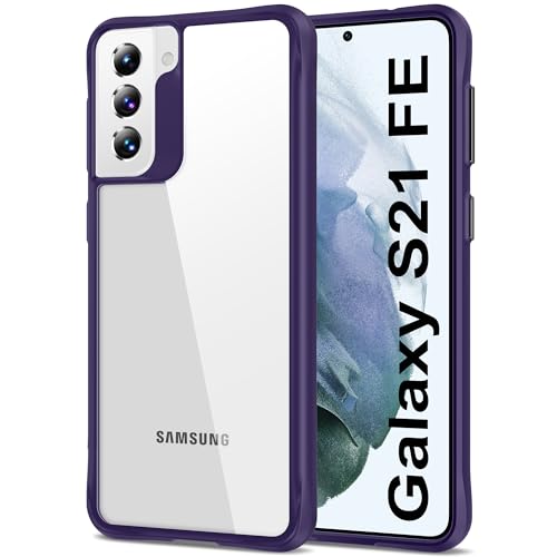 HOOMIL Crystal Clear Hülle für Samsung Galaxy S21 FE 5G, Nie Vergilbung Transparent - Lila von HOOMIL