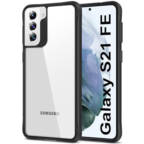 HOOMIL Crystal Clear Hülle für Samsung Galaxy S21 FE 5G, Nie Vergilbung Transparent - Schwarz von HOOMIL