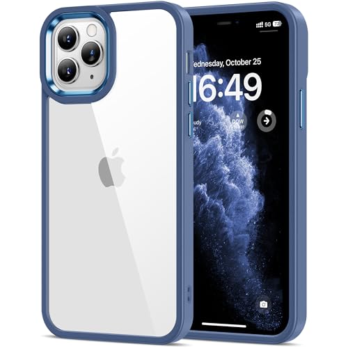 HOOMIL Crystal Clear Hülle für iPhone 11 Pro Max, [Anti Gelb] [Militärisch Stoßfest] Transparent Rückseite Schutzhülle - Hellblau von HOOMIL