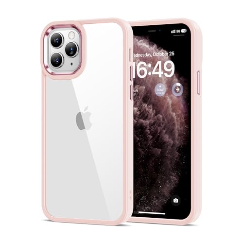 HOOMIL Crystal Clear Hülle für iPhone 11 Pro Max, [Anti Gelb] [Militärisch Stoßfest] Transparent Rückseite Schutzhülle - Hellrosa von HOOMIL