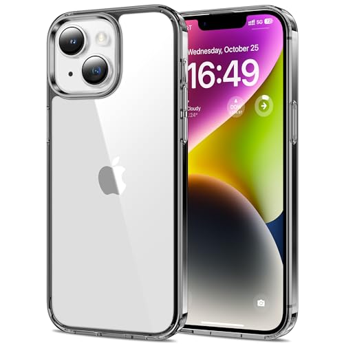 HOOMIL Crystal Clear Hülle für iPhone 14/13, Nie Vergilbung Transparent - Klar Schwarz von HOOMIL