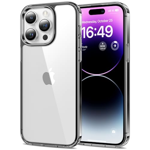 HOOMIL Crystal Clear Hülle für iPhone 14 Pro, Nie Vergilbung Transparent - Klar Schwarz von HOOMIL
