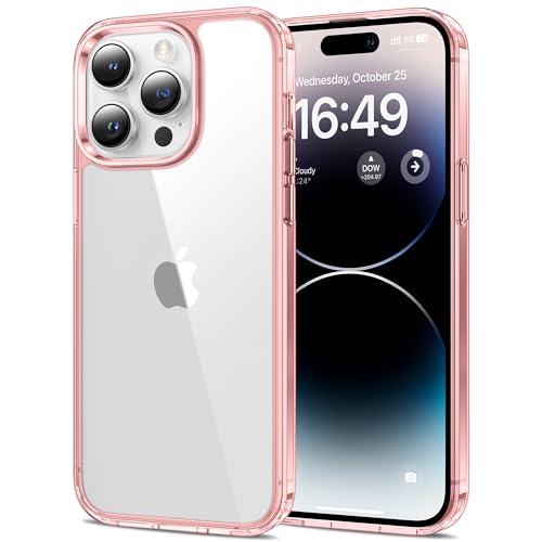 HOOMIL Crystal Clear Hülle für iPhone 14 Pro, Nie Vergilbung Transparent - Roségold von HOOMIL