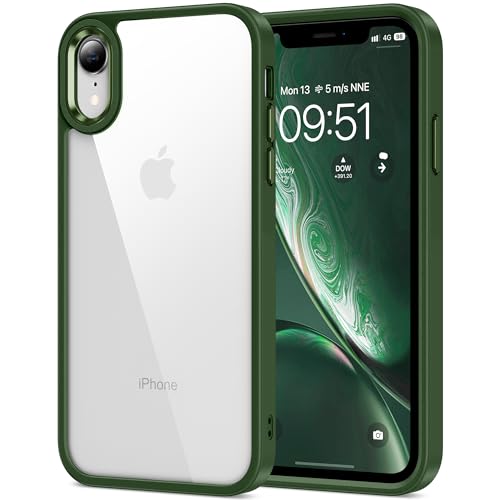 HOOMIL Crystal Clear Hülle für iPhone XR, [Anti Gelb] [Militärisch Stoßfest] Handyhülle Durchsichtig Hart Rückseite Schutzhülle - Grün von HOOMIL