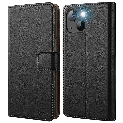 HOOMIL MagFlip Handyhülle für iPhone 13 Mini Hülle, [Erstklassige Verarbeitung] Premium Leder Klappbar Case Schutzhülle Kompatibel mit iPhone 13 Mini Tasche - Schwarz von HOOMIL