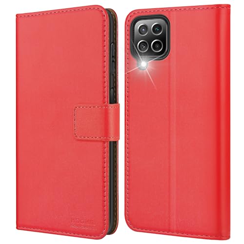 HOOMIL MagFlip Hülle für Samsung Galaxy A12/M12, Premium Leder Klappbar Handyhülle Schutzhülle - Rot von HOOMIL