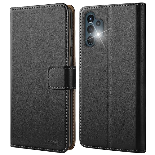 HOOMIL MagFlip Hülle für Samsung Galaxy A13 4G (2022), Premium Leder Tasche Klappbar Handyhülle Schutzhülle - Schwarz von HOOMIL