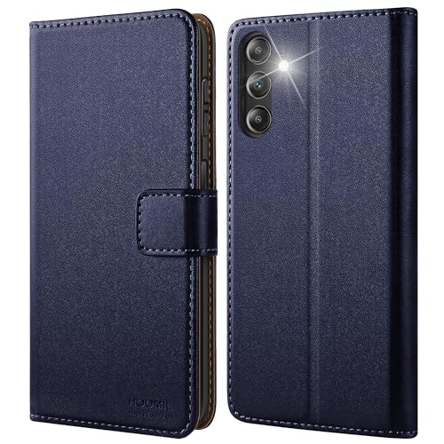 HOOMIL MagFlip Hülle für Samsung Galaxy A14 4G/5G, [Erstklassige Handwerk] Premium Leder Klappbar Case Handyhülle Schutzhülle - Blau von HOOMIL