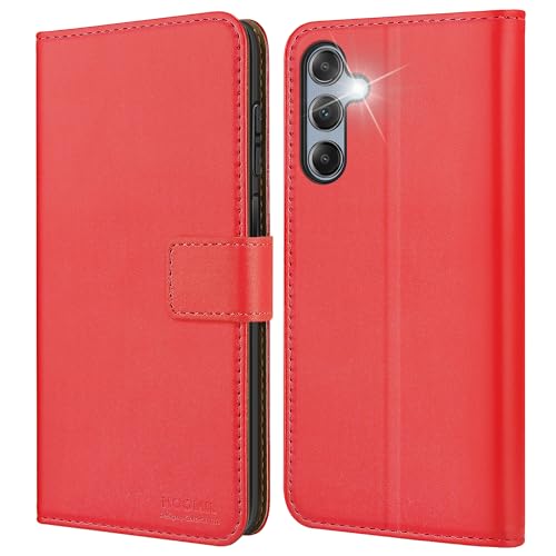 HOOMIL MagFlip Hülle für Samsung Galaxy A25 5G, [Erstklassige Handwerk] Handyhülle Premium Leder Tasche Klappbar Case Schutzhülle - Rot von HOOMIL