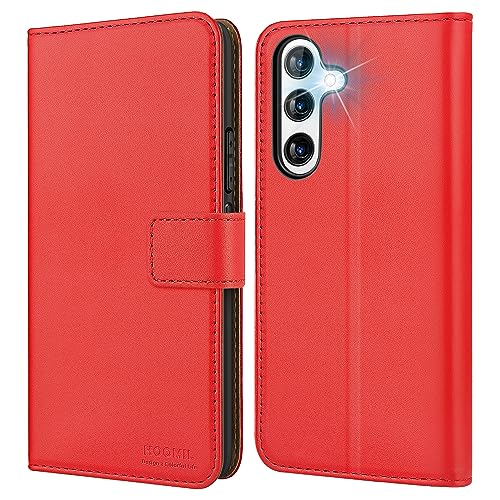 HOOMIL MagFlip Hülle für Samsung Galaxy A54 5G, [Erstklassige Handwerk] Premium Leder Klappbar Case Handyhülle Schutzhülle - Rot von HOOMIL