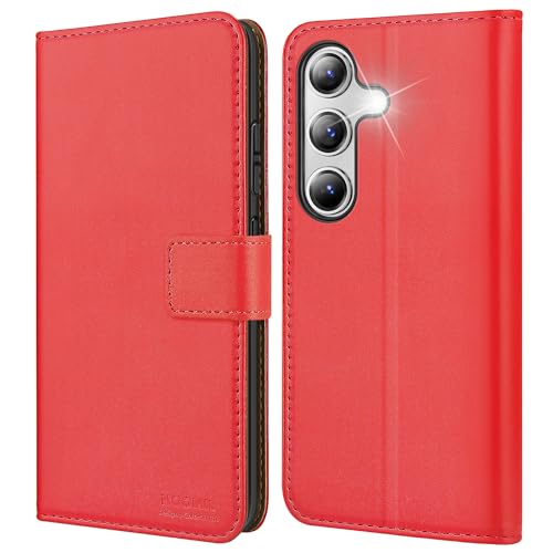 HOOMIL MagFlip Hülle für Samsung Galaxy S24 Plus, Premium Leder Tasche Klappbar Handyhülle für Samsung S24 Plus Hülle - Rot von HOOMIL