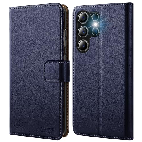 HOOMIL MagFlip Hülle für Samsung Galaxy S24 Ultra, Premium Leder Tasche Klappbar Handyhülle für Samsung S24 Ultra Hülle - Blau von HOOMIL