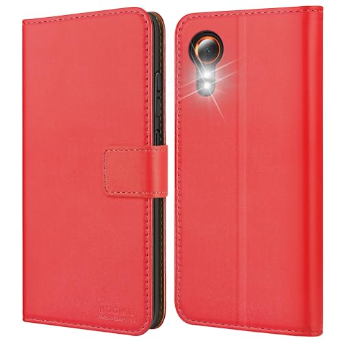 HOOMIL MagFlip Hülle für Samsung Galaxy Xcover 7, [Erstklassige Handwerk] Handyhülle Premium Leder Tasche Klappbar Case Schutzhülle - Rot von HOOMIL