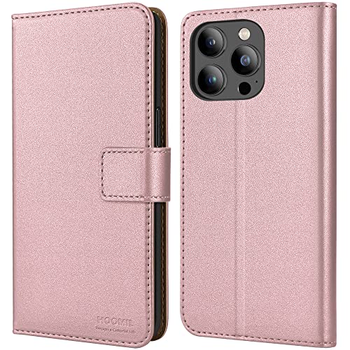 HOOMIL MagFlip Serie Handyhülle für iPhone 13 Pro Hülle, [2023 Handwerk Upgraded] Premium Leder Case Klappbar Schutzhülle für iPhone 13 Pro Tasche - Roségold von HOOMIL