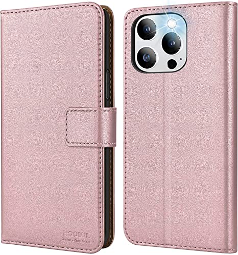 HOOMIL MagFlip Serie Handyhülle für iPhone 13 Pro Max Hülle, [Erstklassige Handwerk] Premium Leder Case Klappbar Schutzhülle für iPhone 13 Pro Max Tasche - Roségold von HOOMIL