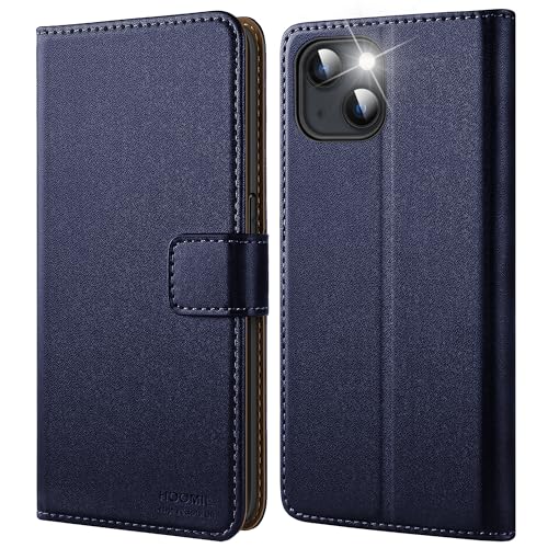 HOOMIL MagFlip Serie Handyhülle für iPhone 15 Hülle, [Nr. 1 Handwerk] Premium Leder Flip Case Schutzhülle Kompatibel mit iPhone 15 Tasche - Blau von HOOMIL