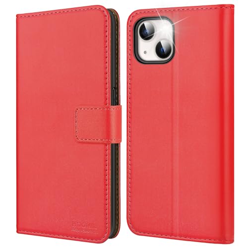 HOOMIL MagFlip Serie Handyhülle für iPhone 15 Hülle, [Nr. 1 Handwerk] Premium Leder Flip Case Schutzhülle Kompatibel mit iPhone 15 Tasche - Rot von HOOMIL
