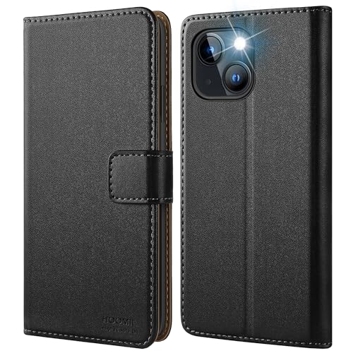 HOOMIL MagFlip Serie Handyhülle für iPhone 15 Hülle, [Nr. 1 Handwerk] Premium Leder Flip Case Schutzhülle Kompatibel mit iPhone 15 Tasche - Schwarz von HOOMIL