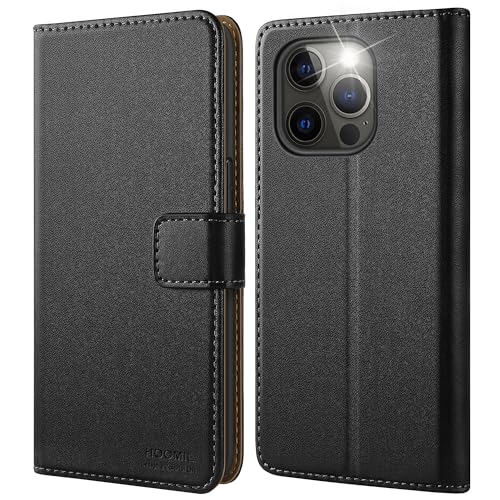 HOOMIL MagFlip Serie Handyhülle für iPhone 15 Pro Max Hülle, [Nr. 1 Handwerk] Premium Leder Flip Case Schutzhülle Kompatibel mit iPhone 15 Pro Max Tasche - Schwarz von HOOMIL