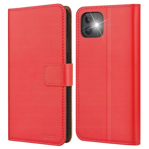 HOOMIL MagFlip Serie Kompatibel mit iPhone 11 Hülle, Premium-Leder Case Handyhülle Schutzhülle - Rot von HOOMIL