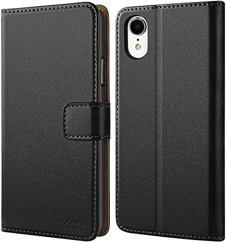 HOOMIL MagFlip Handyhülle für iPhone XR Hülle, [Erstklassige Verarbeitung] Premium Leder Klappbar Case Schutzhülle Kompatibel mit iPhone XR Tasche - Schwarz von HOOMIL
