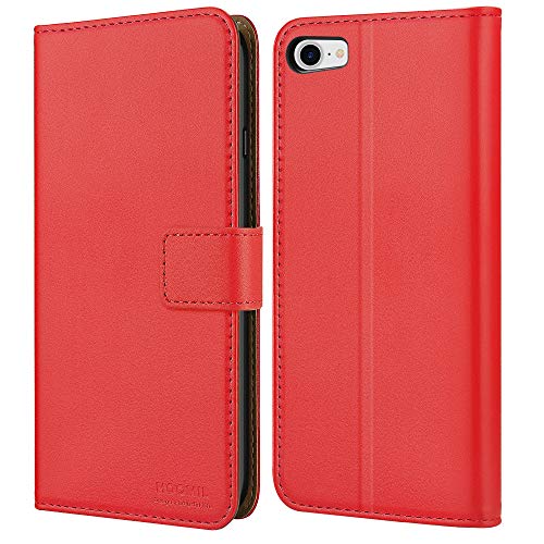 HOOMIL MagFlip Serie für iPhone 8 Hülle, iPhone 7 Hülle, iPhone SE 2020/2022 Hülle, Premium-Leder Case Handyhülle Schutzhülle - Rot von HOOMIL