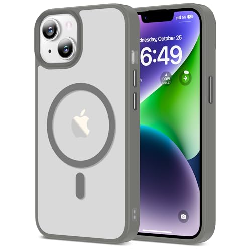 HOOMIL Starke Magnetische Hülle für iPhone 14, Kompatibel mit MagSafe, Militärschutz, Stoßfest, Kratzfest, Transluzent Matt Case Schutzhülle - Grau HOOMIL Starke Magnetische Hülle für iPhone 14, Kompatibel mit MagSafe, Militärschutz, Stoßfest, Kratzfest, Transluzent Matt Case Schutzhülle - Grau von HOOMIL