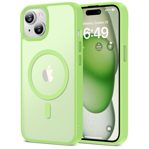 HOOMIL Starke Magnetische Hülle für iPhone 15, Kompatibel mit MagSafe, Militärschutz, Stoßfest, Kratzfest, Transluzent Matt Case Schutzhülle - Hellgrün HOOMIL Starke Magnetische Hülle für iPhone 15, Kompatibel mit MagSafe, Militärschutz, Stoßfest, Kratzfest, Transluzent Matt Case Schutzhülle - Hellgrün von HOOMIL