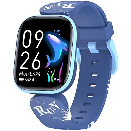 Kids Fitness Activity Tracker Watch, 1.4" DIY Watch Face IP68 Waterproof Kids Smart Watch with 19 Sport Modes, Pedometers, Heart Rate, Sleep Monitor, Great Gift for Boys Girls Teens 6+ von HOOMOON