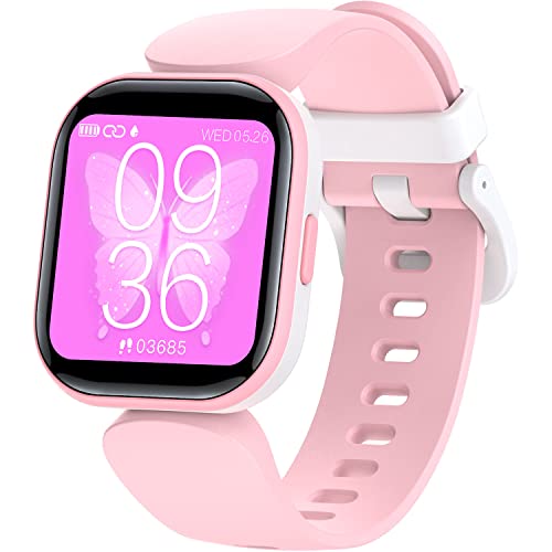 Kinder Fitness Aktivitäts Tracker Uhr, 1,4-Zoll DIY Zifferblätter IP68 wasserdichte Kinder-Smartwatch mit 19 Sportmodi, Schrittzähler, Herzfrequenz und Schlafmonitor, Gesche für Kinder von HOOMOON