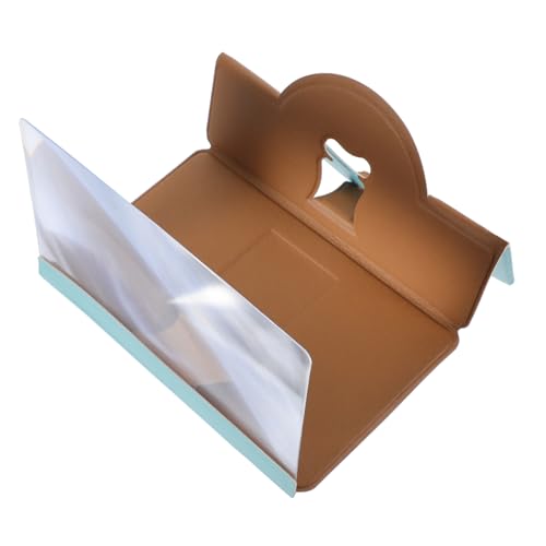 HOOTNEE 5D-Videoplayer Telefon-Bildschirmverstärker 8-Zoll-Bildschirmlupe für Mobiltelefone multifunktionaler Ständer aus Leder und Acryl toll für Jungen und Mädchen ältere Menschen von HOOTNEE
