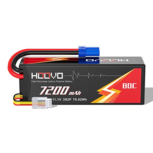 HOOVO 11.1V Lipo Akku 3S 7200mAh 80C Hard Case Akku mit EC5 Anschlussstecker für RC 1/8 1/10 Scale Fahrzeuge Auto LKW Boote von HOOVO