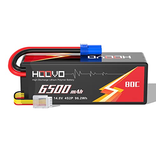 HOOVO 4S Lipo Akku 14.8V 6500mAh 80C RC Batterie EC5 Plug Hard Case für RC Auto LKW Buggy RC Quadcopter Hubschrauber Flugzeug Racing Drone von HOOVO