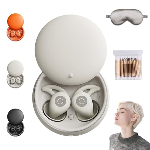 HOPASRISEE Novonell Snooze Pods Pro, Anti-Schnarch-Kopfhorer mit ANC, SchlafkopfhöRer Bluetooth, SchlafkopfhöRer SeitenschläFer füR SeitenschläFer, Ultra Comfortable & Noiseless Sleeping(Grau) von HOPASRISEE
