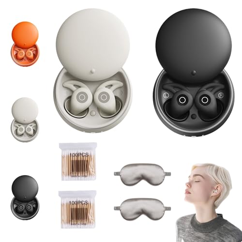 Novonell Snooze Pods Pro, Anti-Schnarch-Kopfhorer mit Anc, SchlafkopfhöRer Bluetooth, SchlafkopfhöRer SeitenschläFer füR SeitenschläFer, Ultra Comfortable & Noiseless Sleeping(Schwarz+Grau) von HOPASRISEE