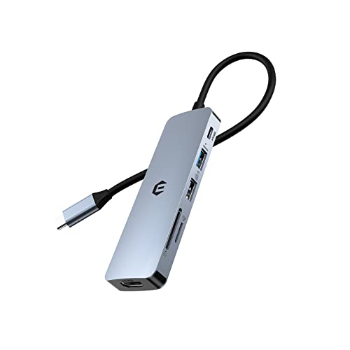 HOPDAY USB C Hub, 6 in 1 USB C Adapter für MacBook Air/Pro, Dual Display 4K HDMI Docking Station von HOPDAY