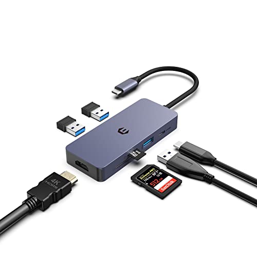 HOPDAY USB C Hub, 7 In 1 USB C-Adapter mit 4K HDMI Dual Display, 100W Typ C PD, 3 USB 3,0 5Gbit/s, SD/TF, USB C bis HDMI Multiport Dongle für MacBook, IMAC, IPAD, HP, Dell, XPS, Surface HOPDAY USB C Hub, 7 In 1 USB C-Adapter mit 4K HDMI Dual Display, 100W Typ C PD, 3 USB 3,0 5Gbit/s, SD/TF, USB C bis HDMI Multiport Dongle für MacBook, IMAC, IPAD, HP, Dell, XPS, Surface von HOPDAY
