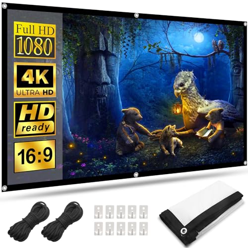 Leinwand Beamer 84 Zoll,HOPFROG Front und Rückprojektion Leinwand Faltbarer 16: 9 HD 4K Projector Screen Wall Mount Projektor Canvas Tragbare für Heimkino Camping Leinwand Beamer 84 Zoll,HOPFROG Front und Rückprojektion Leinwand Faltbarer 16: 9 HD 4K Projector Screen Wall Mount Projektor Canvas Tragbare für Heimkino Camping von HOPFROG