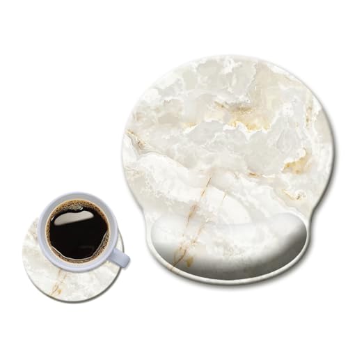 HOPONY Ergonomisches Gel-Mauspad mit Handgelenkauflage, bequemes Computer-Mauspad für Laptop, Schmerzlinderungs-Mauspad mit rutschfester Gummiunterseite, 22,9 x 25,4 cm, gelber Marmor HOPONY Ergonomisches Gel-Mauspad mit Handgelenkauflage, bequemes Computer-Mauspad für Laptop, Schmerzlinderungs-Mauspad mit rutschfester Gummiunterseite, 22,9 x 25,4 cm, gelber Marmor von HOPONY